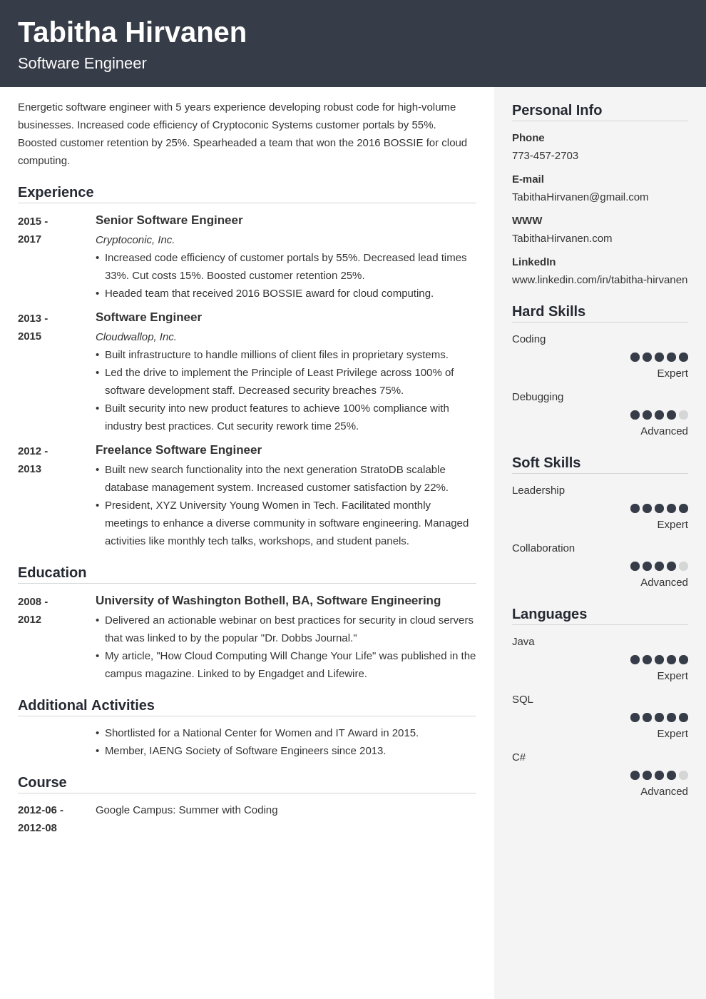 software engineer resume template cubic