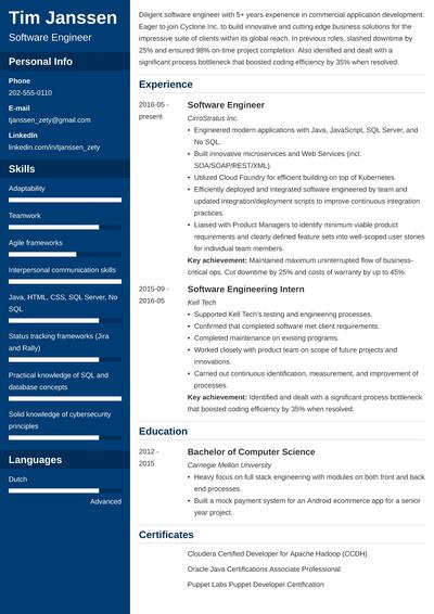 resume example made with Zety builder