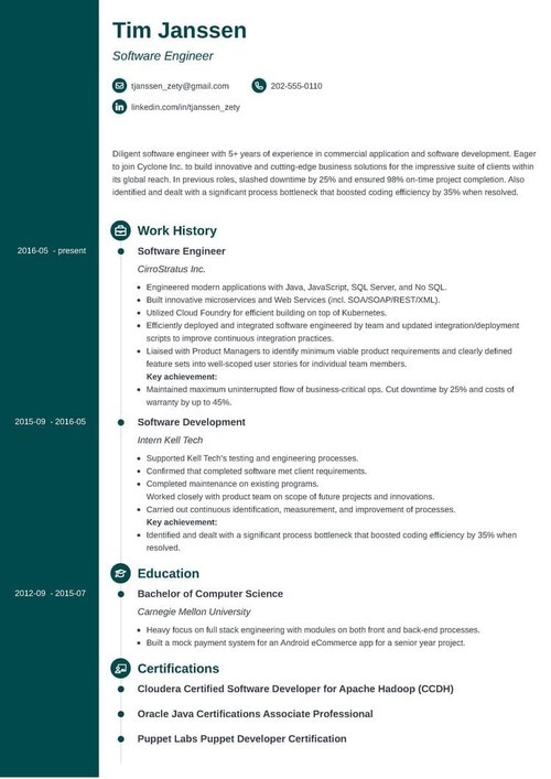 International CV example