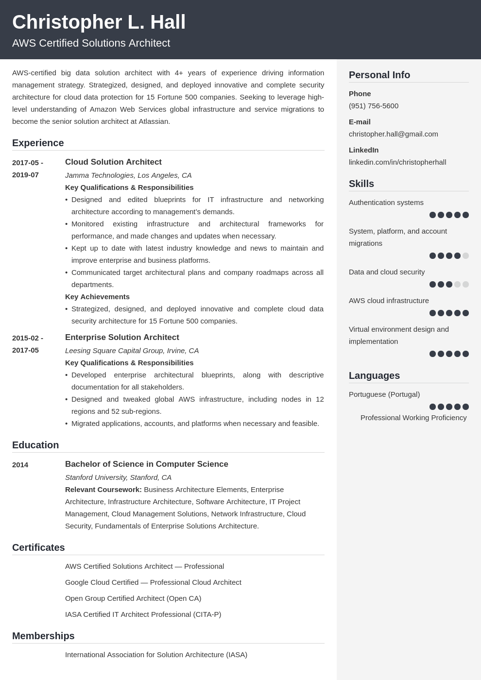 solution architect resume example template cubic