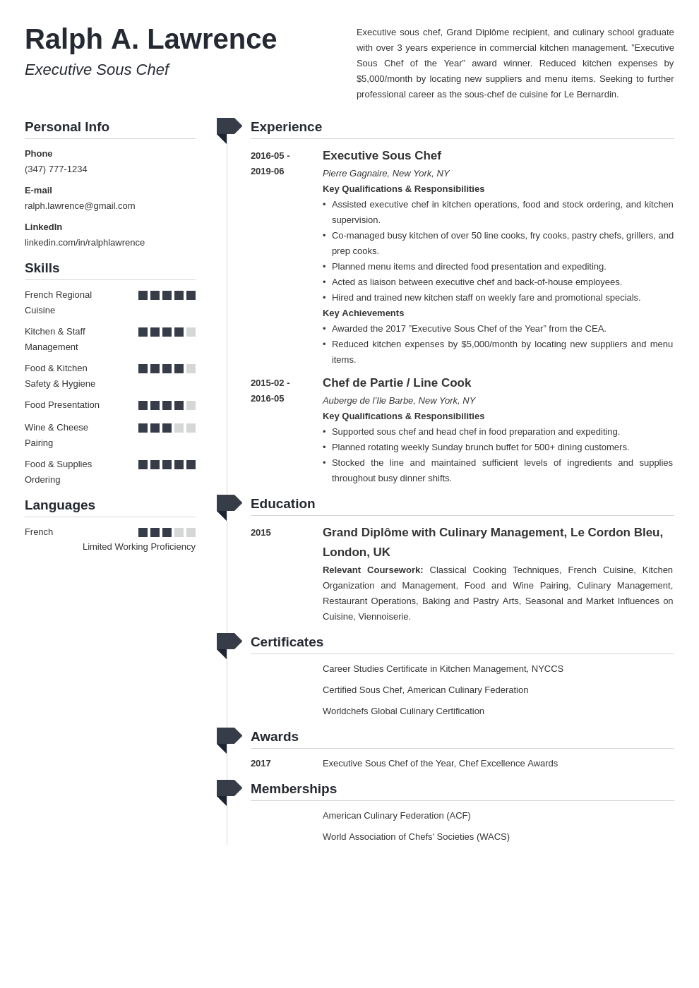 sous chef resume example template muse