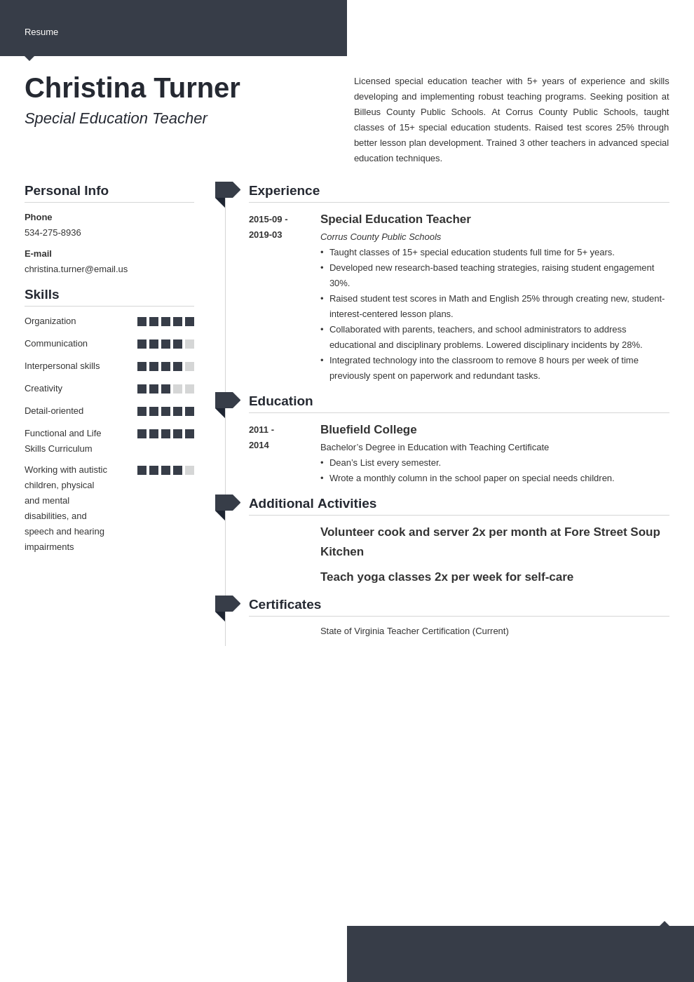 special education teacher resume example template modern