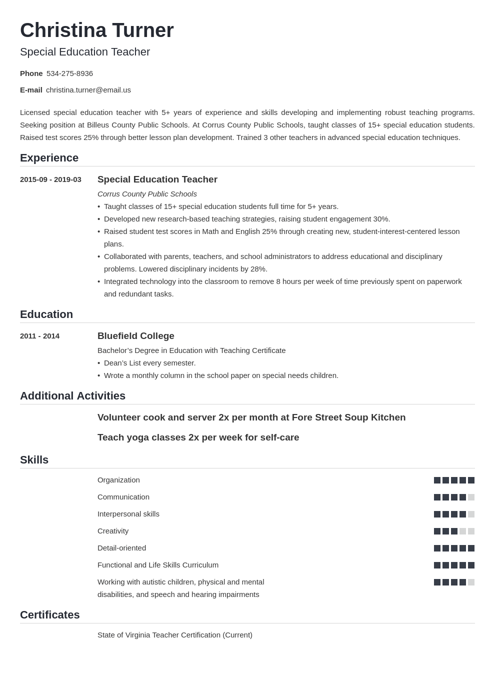 special education teacher resume example template nanica