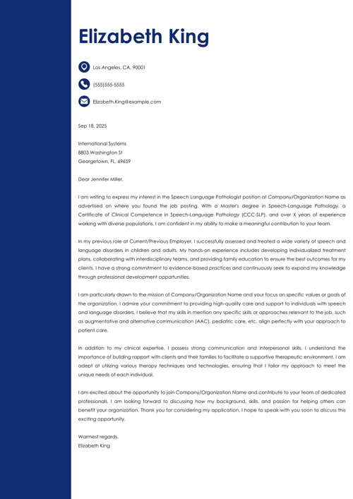 sample cover letter example