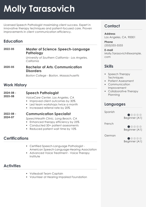 sample resume example