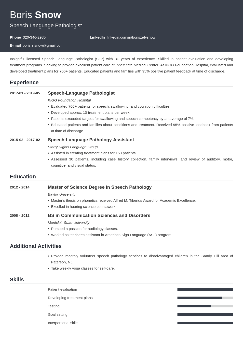 speech pathologist resume example template influx