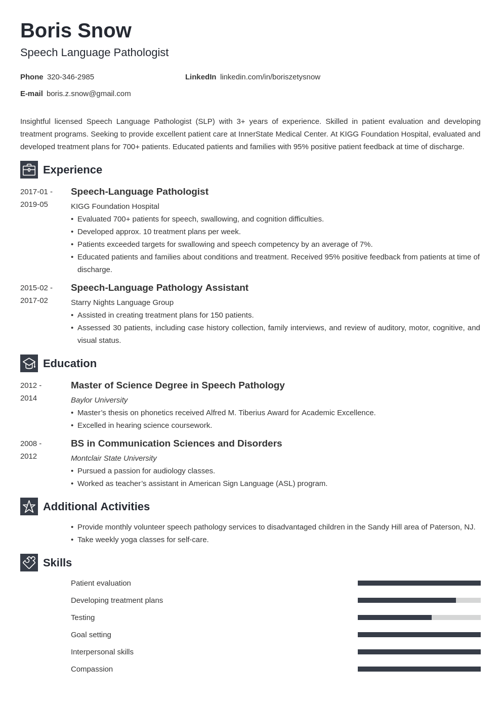 Speech Pathology Resume Template - prntbl.concejomunicipaldechinu.gov.co