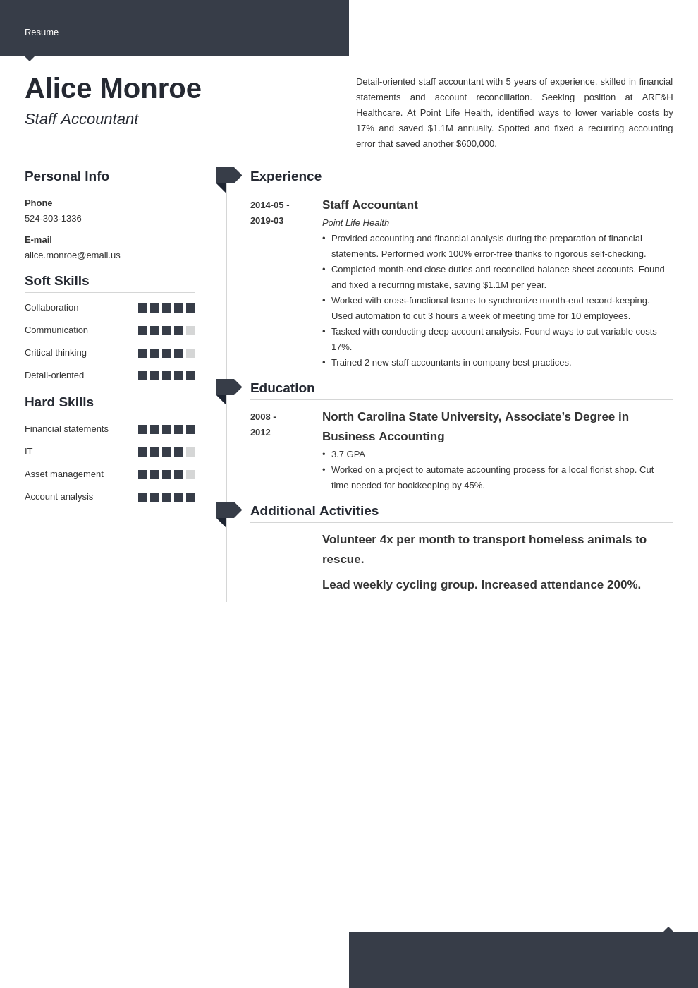 staff accountant resume example template modern