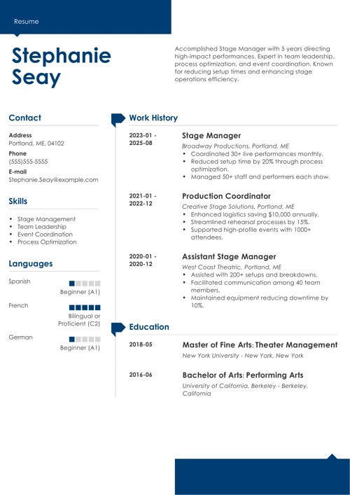 sample resume example