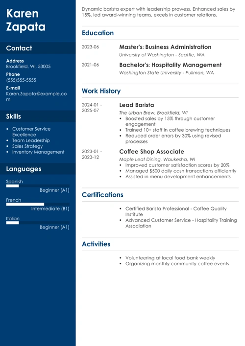 sample resume example