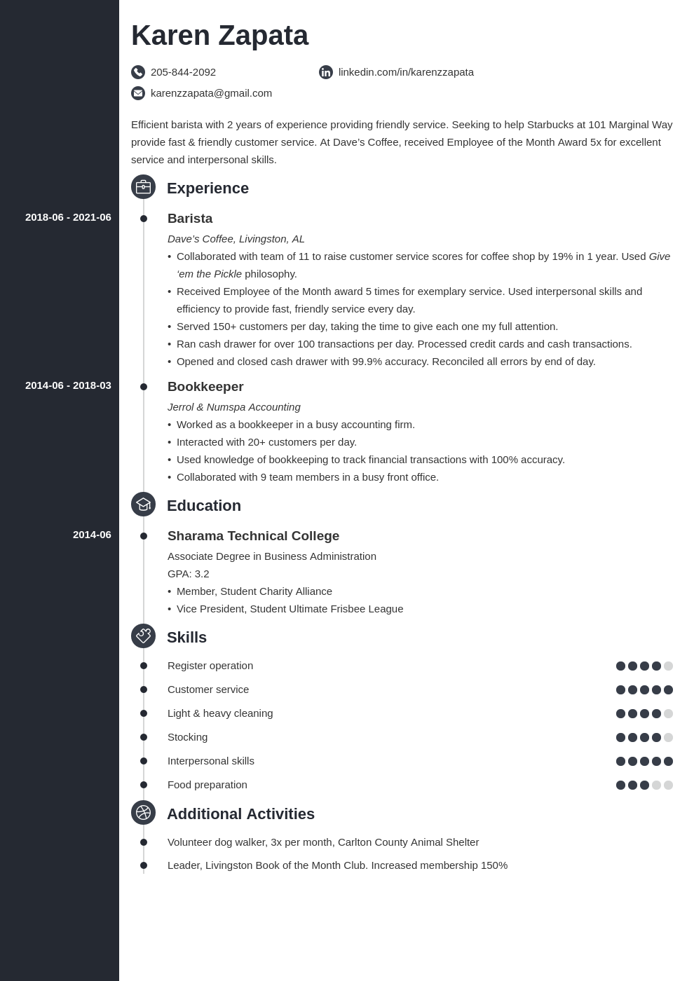 Starbucks Resume Examples And Guide 10 Tips 