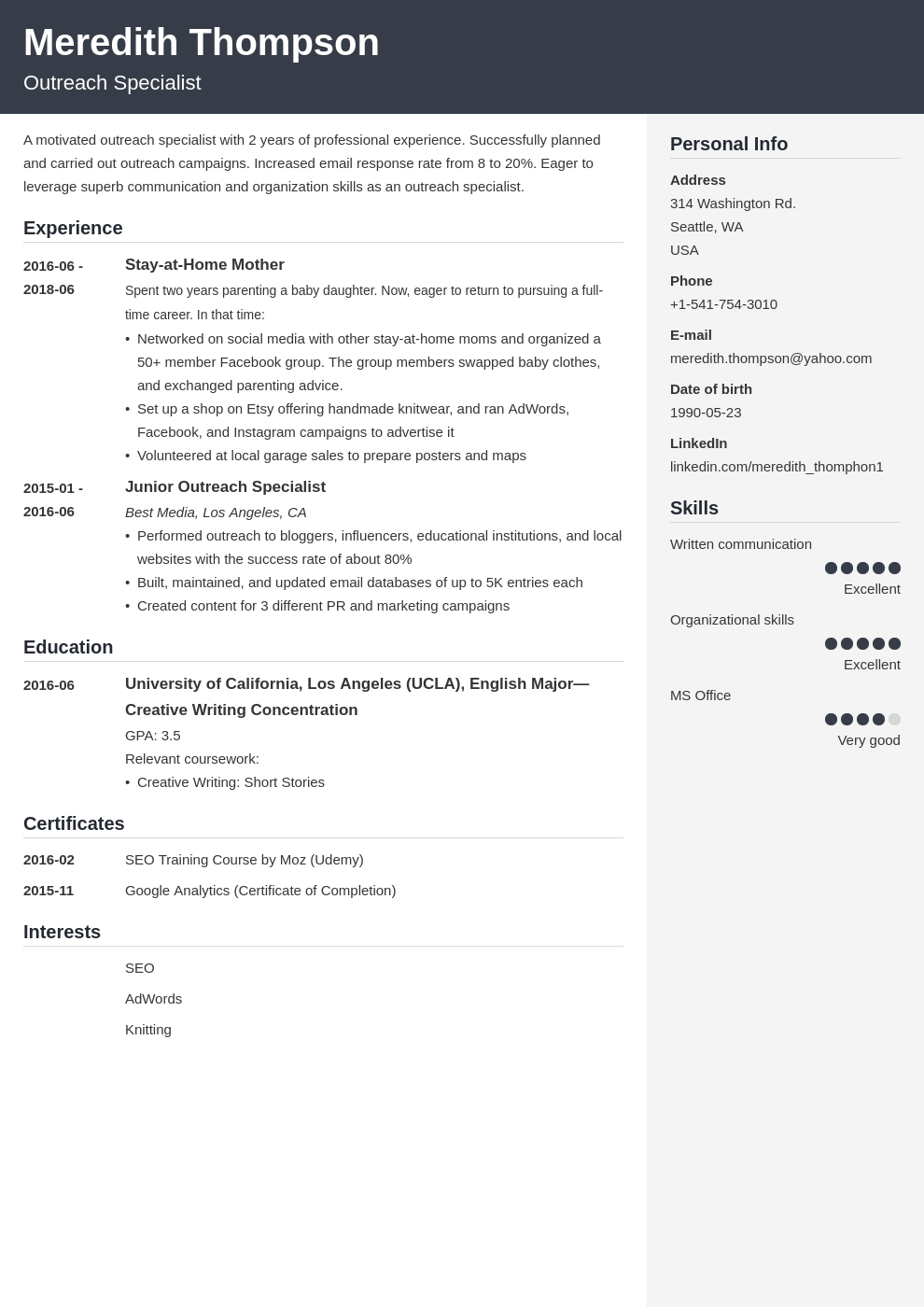 stay at home mom resume example template cubic