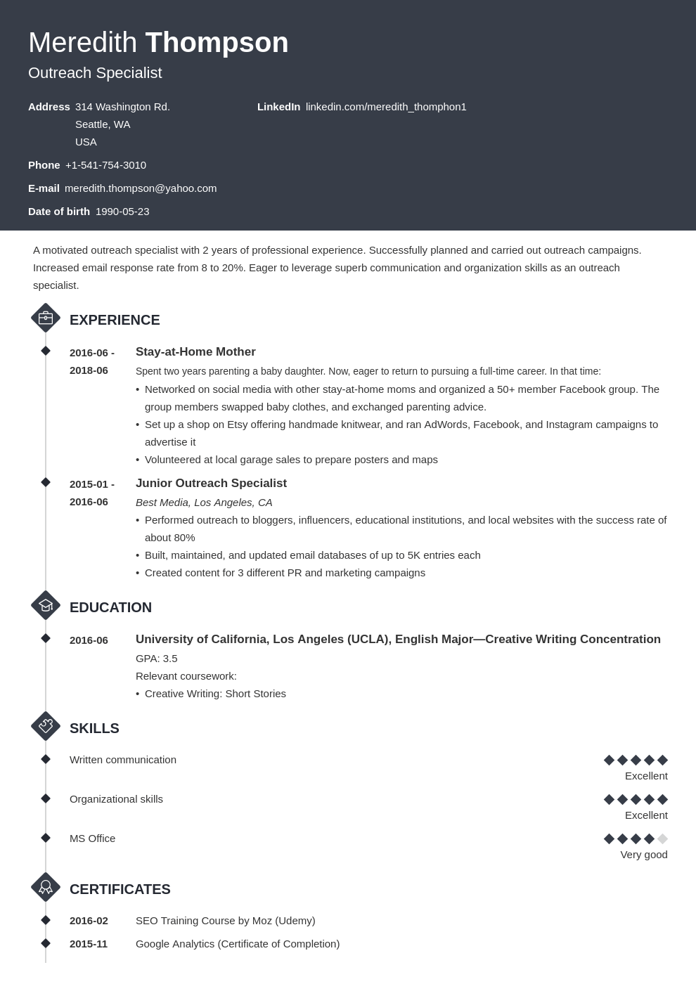 stay at home mom resume example template diamond