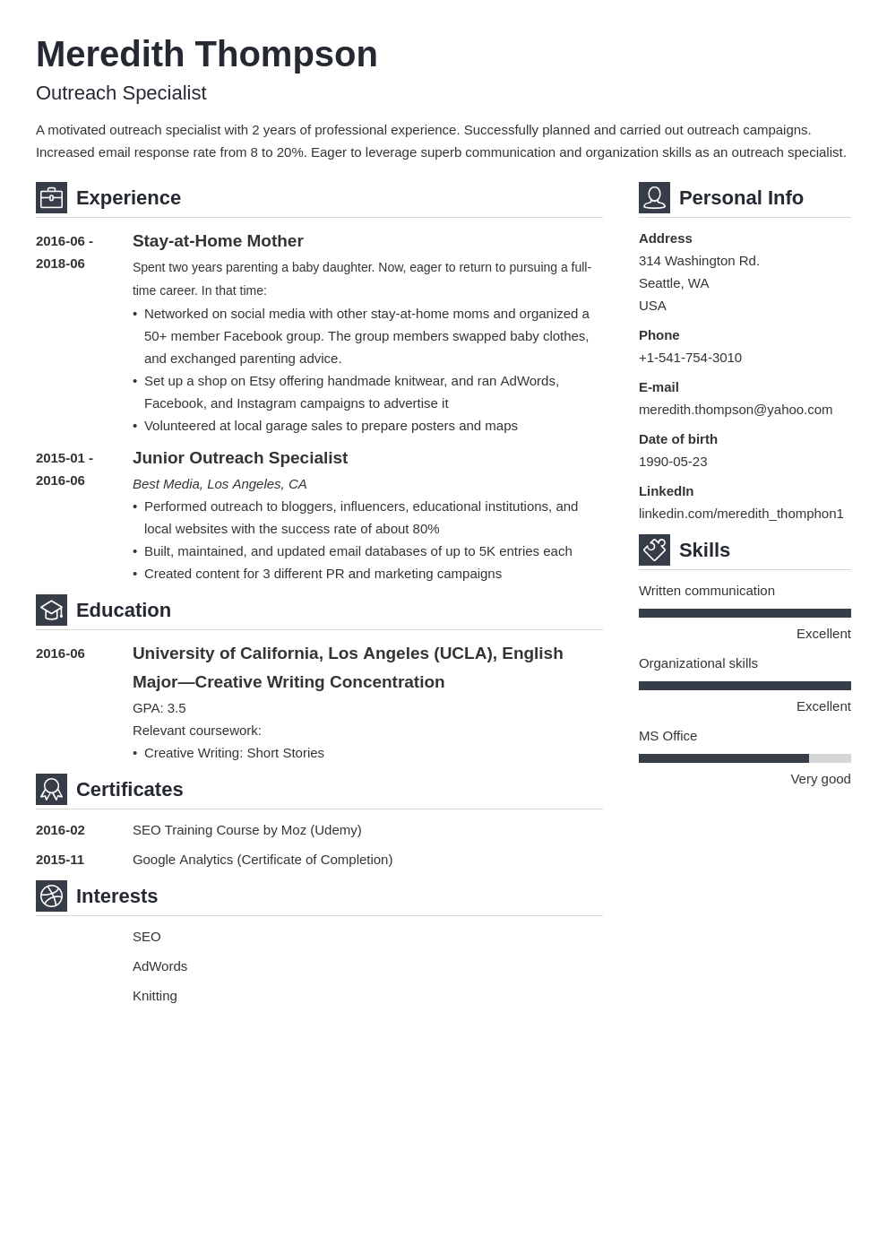 stay at home mom resume example template vibes