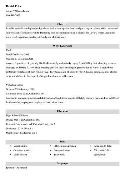 Stocker Resume Example Job Description How To Write 