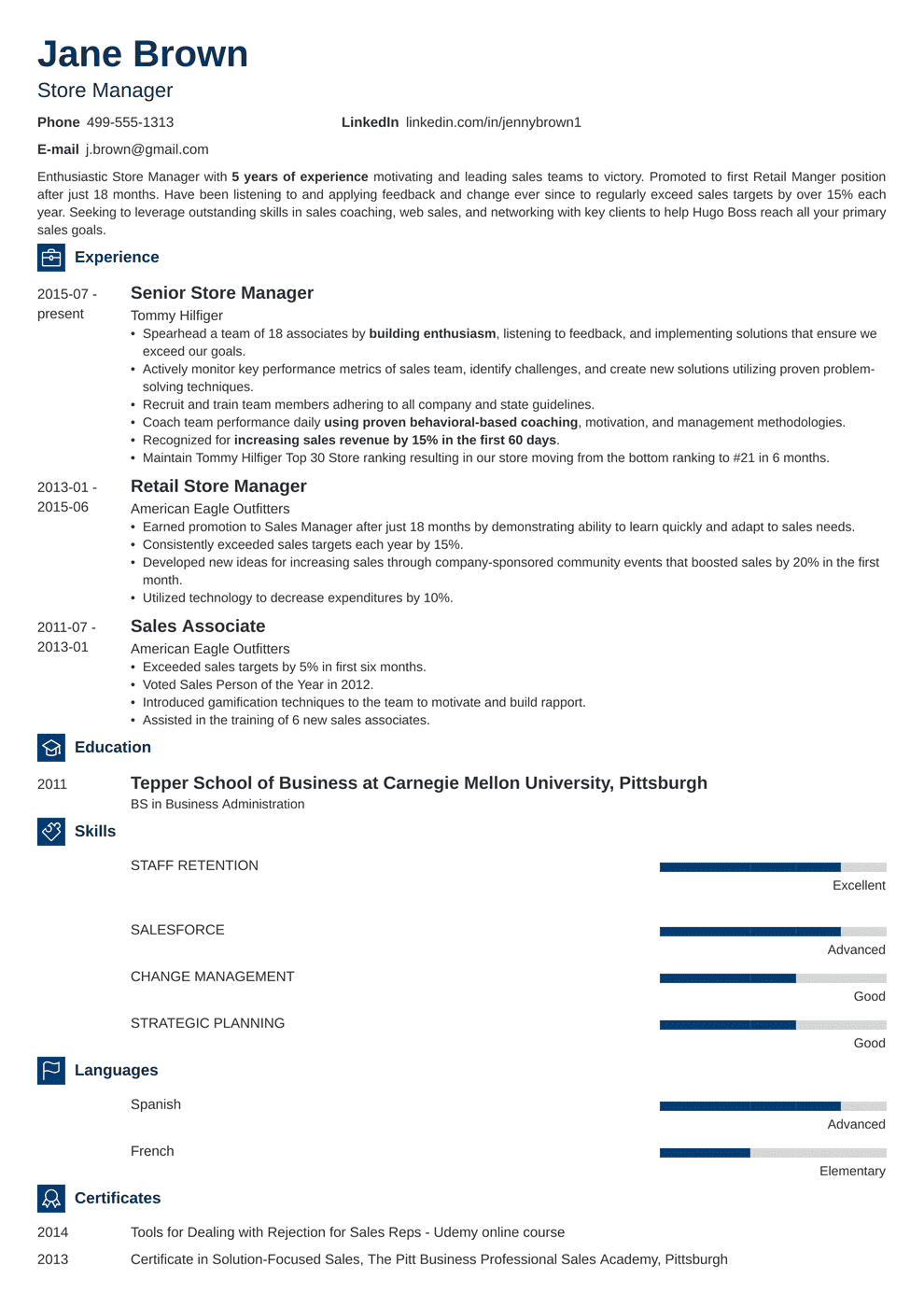 Store Manager Resume Examples Job Description Amp Skills