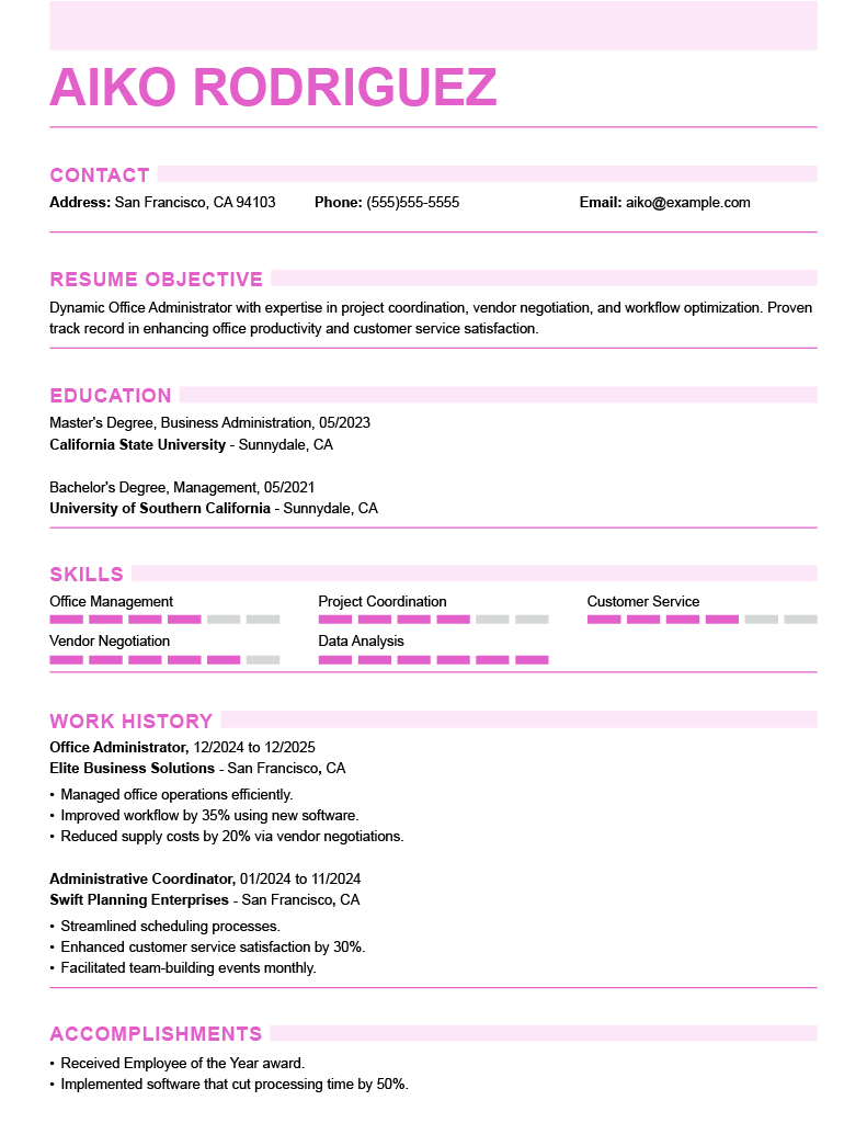 Strong Monster resume template