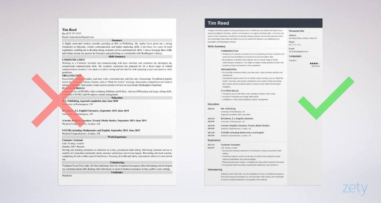 Student CV: Template + 20 Examples Also With No Experience