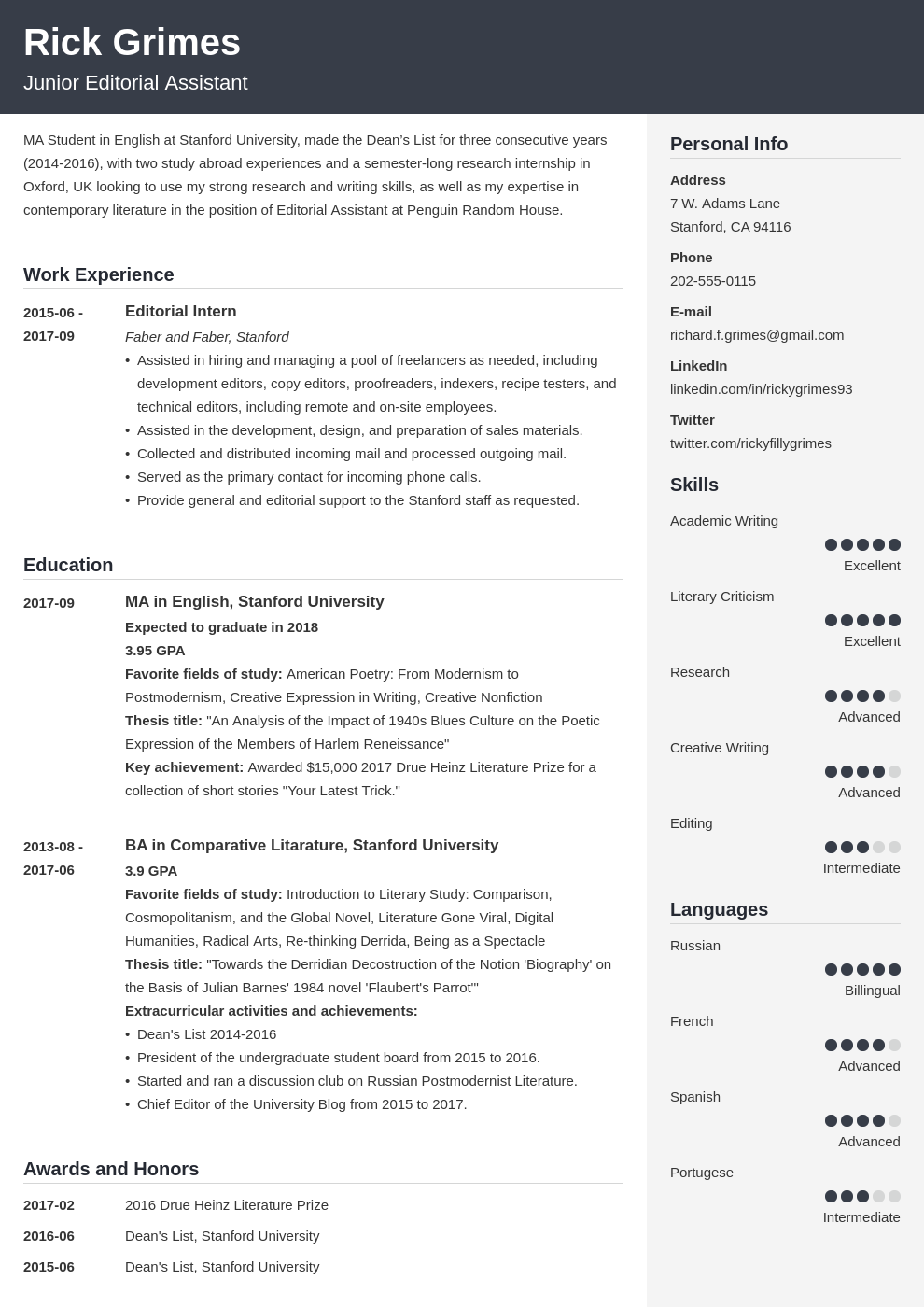 resume samples for students in college