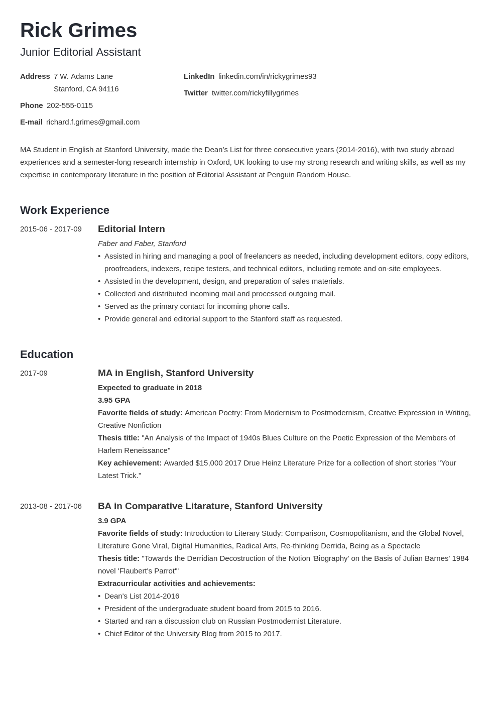 student assistant job description for resume