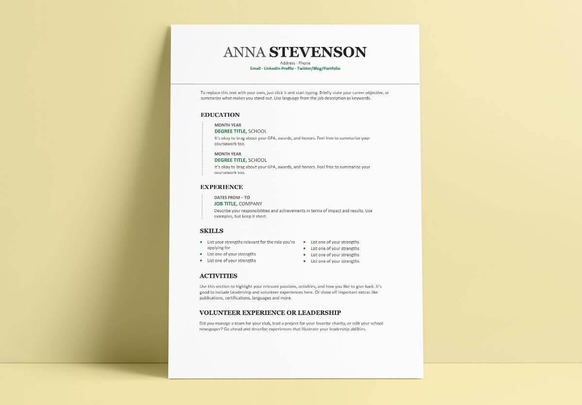 15 Student Resume Cv Templates To Download Now