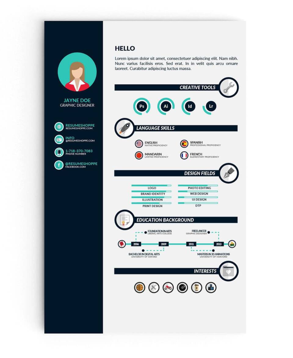 infographic student resume template 