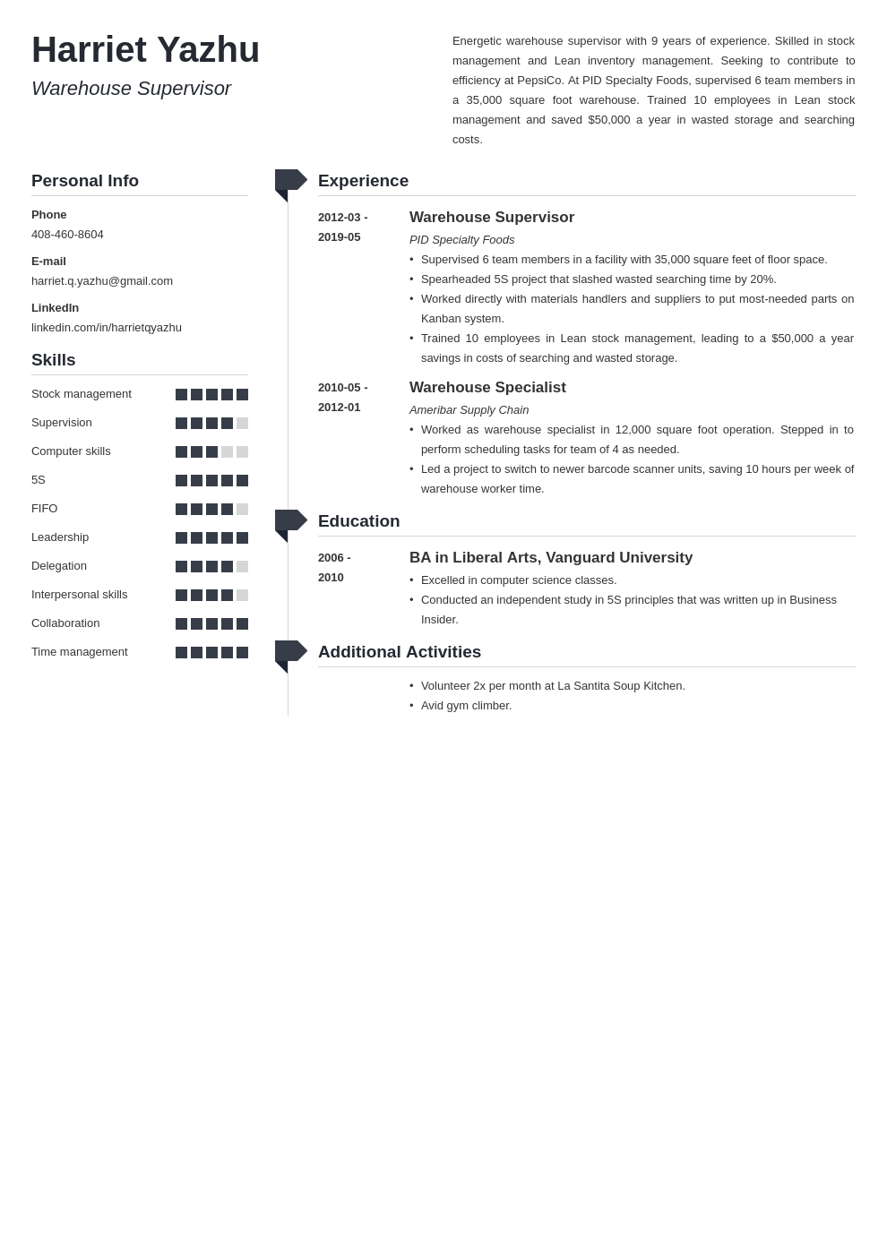 supervisor resume example template muse