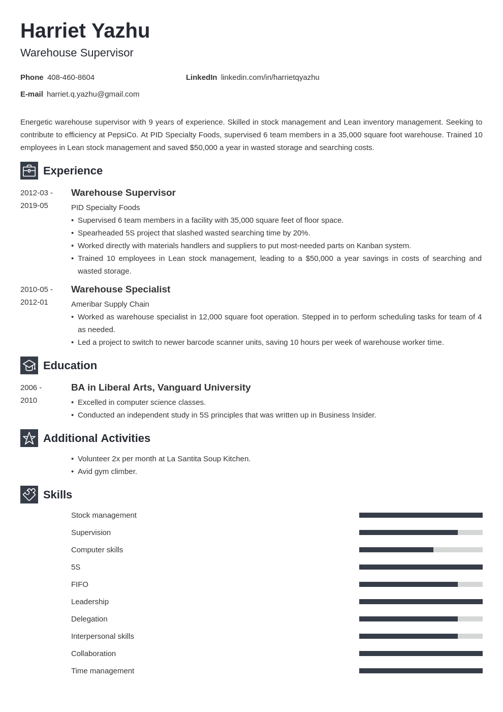 supervisor resume example template newcast