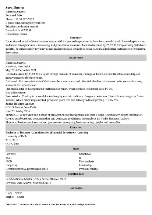 how to write a cv example