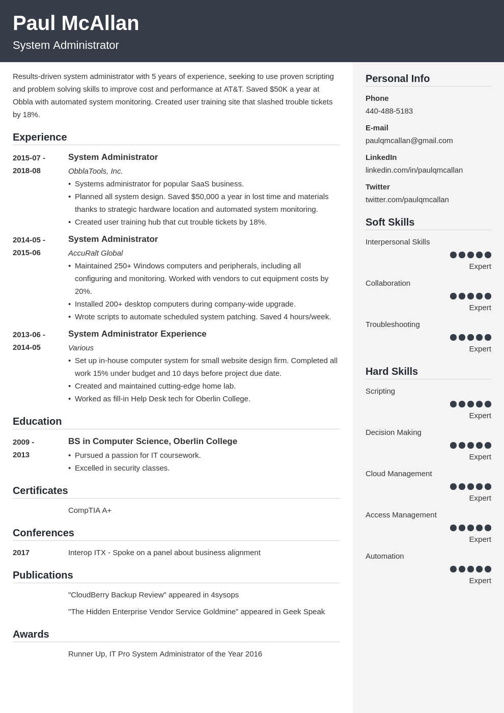 system administrator resume example template cubic
