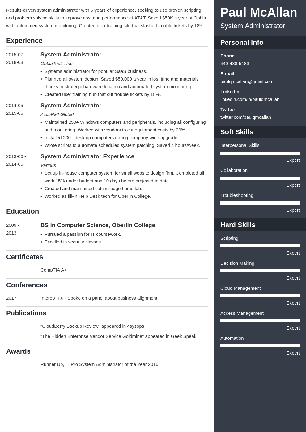 system administrator resume example template enfold