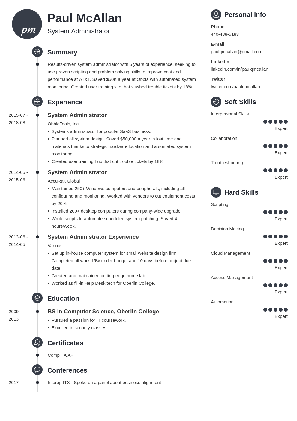 system administrator resume example template primo