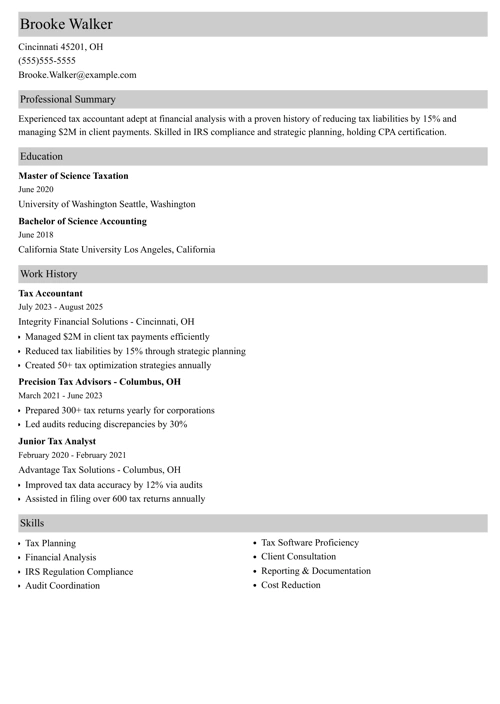 sample resume example