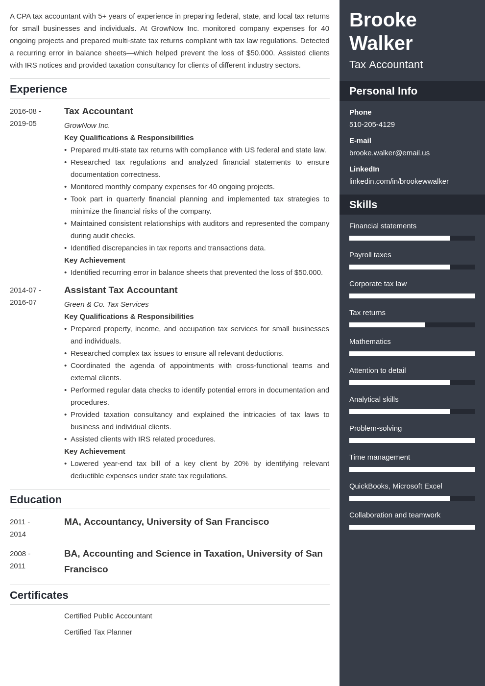 tax accountant resume example template enfold