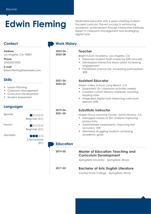 sample resume example