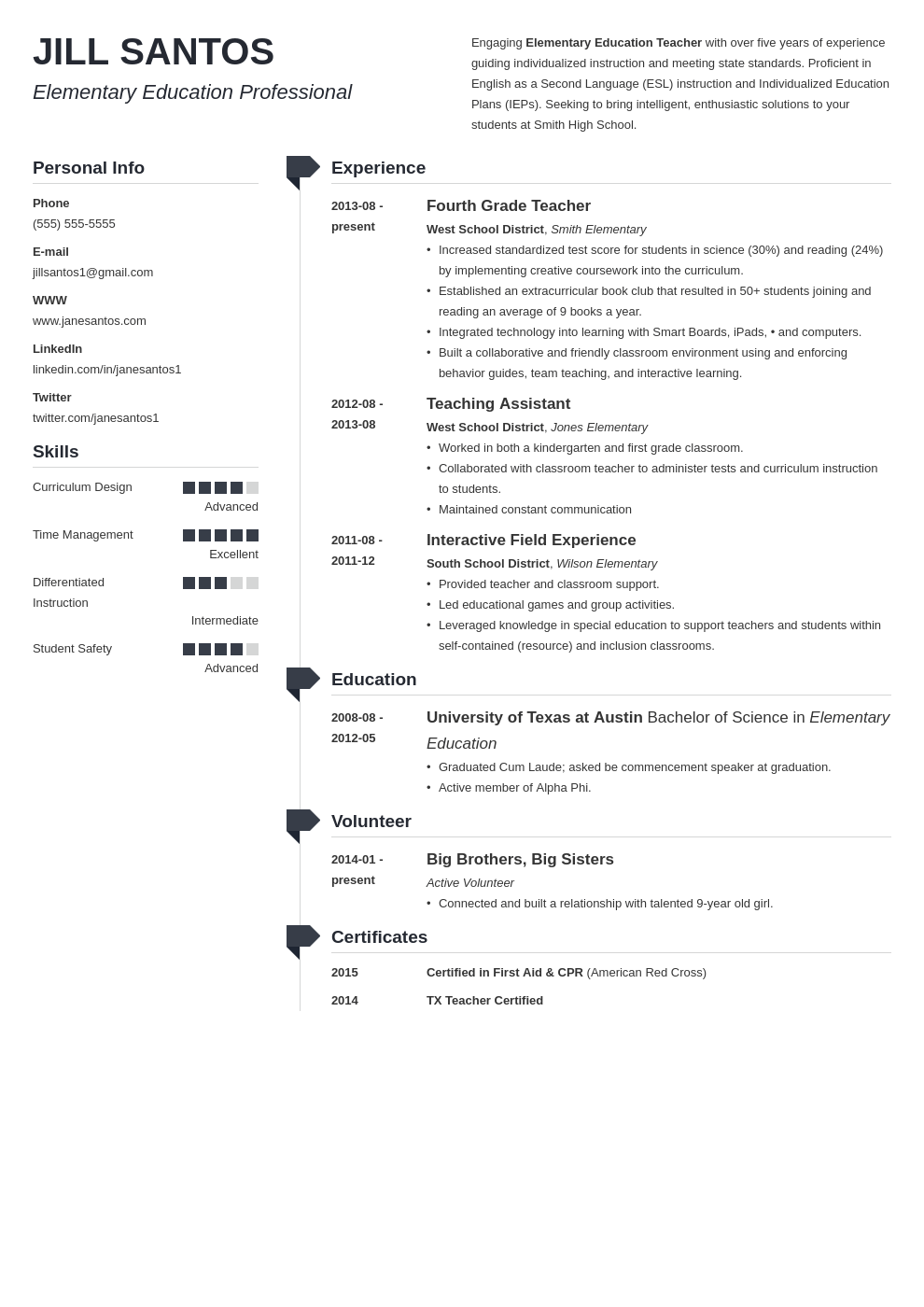 Teacher Resume Samples Writing Guide Resume Genius