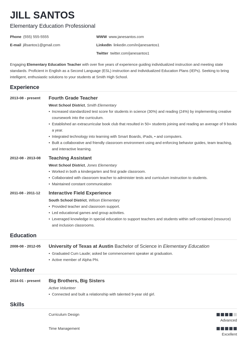 resume for teacher fresh graduate