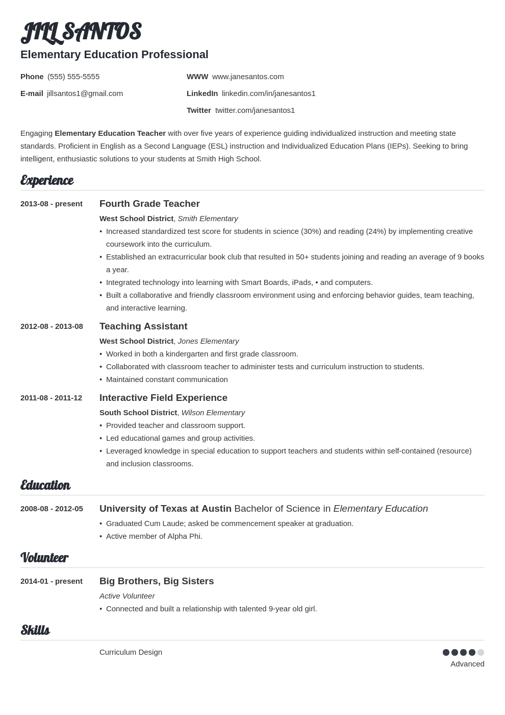 Resume For Teacher Job Without Experience - Best Resume ...