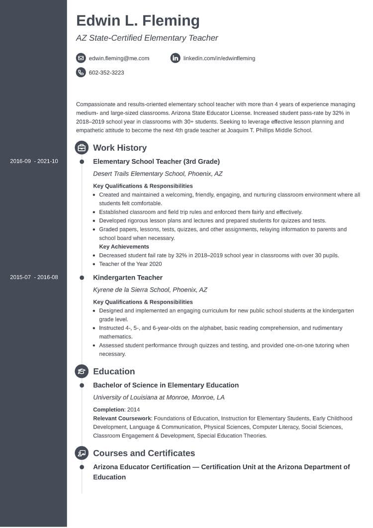 Teacher Resume Template - Concept