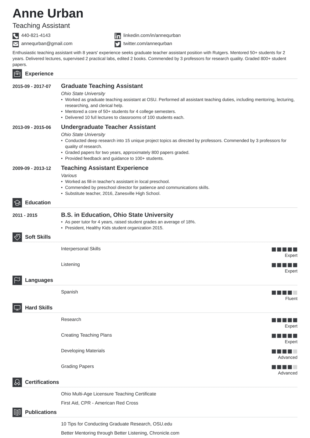 Resume Sample For Teacher Applicant - Best Resume Ideas