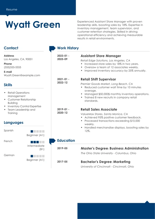 sample resume example