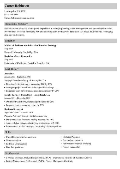 sample resume example