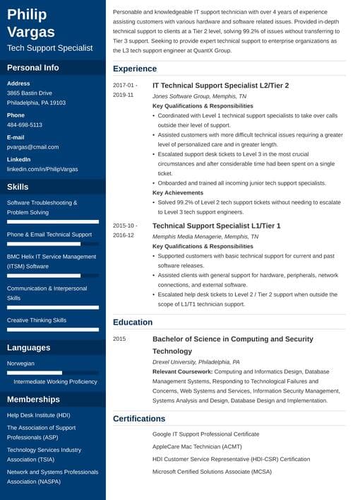 technical support cover letter example