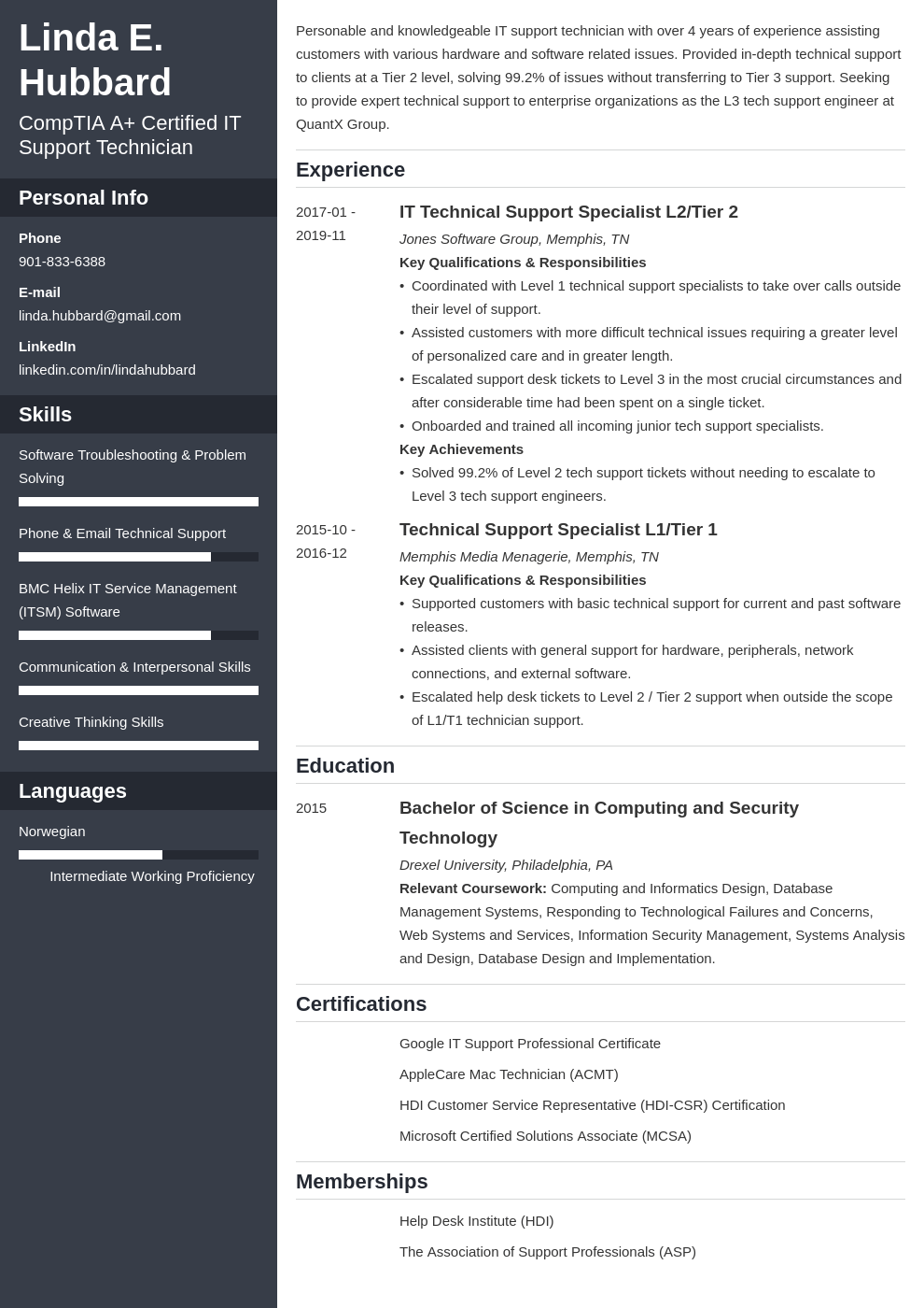 technical support resume example template cascade