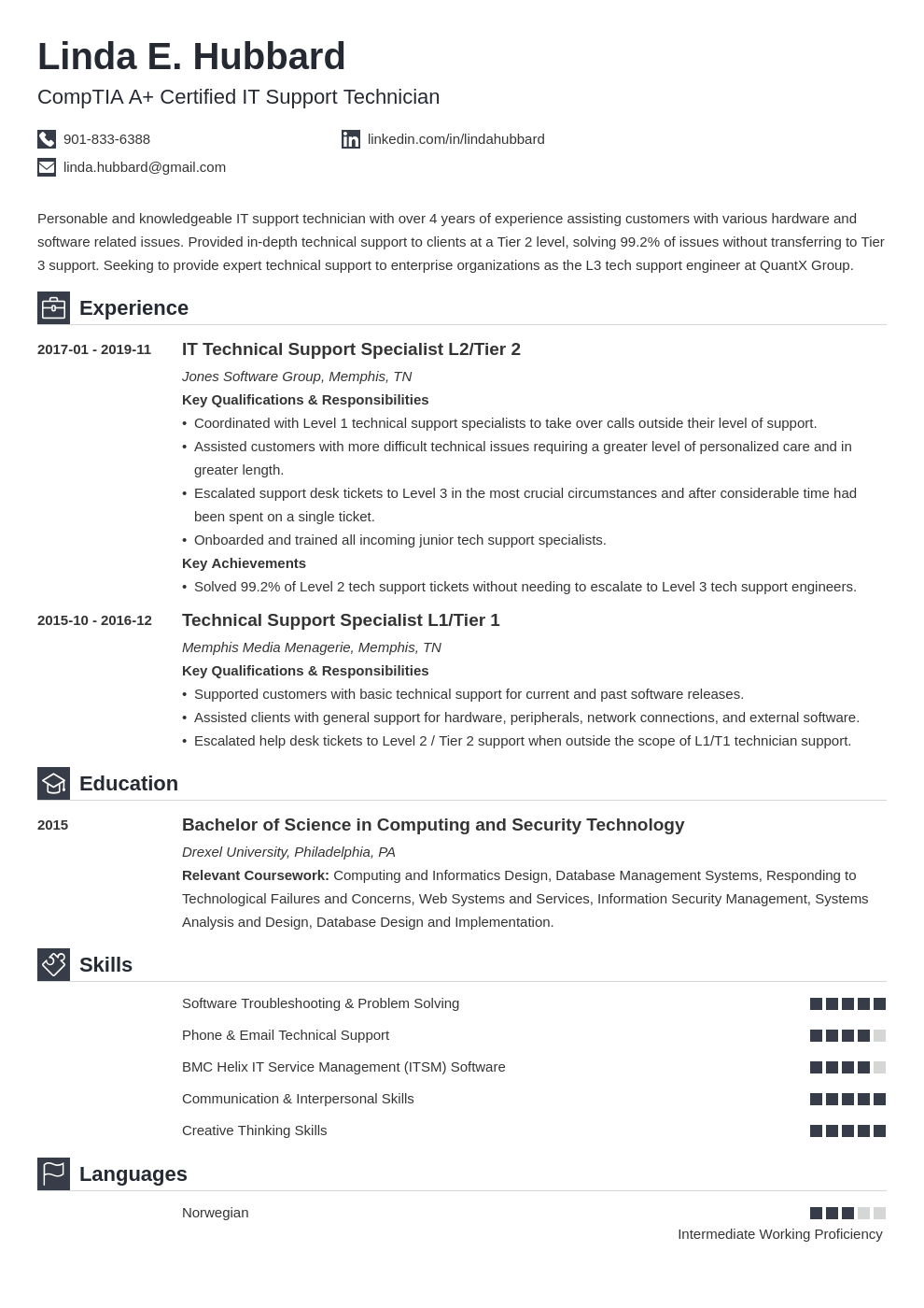 technical support resume example template iconic