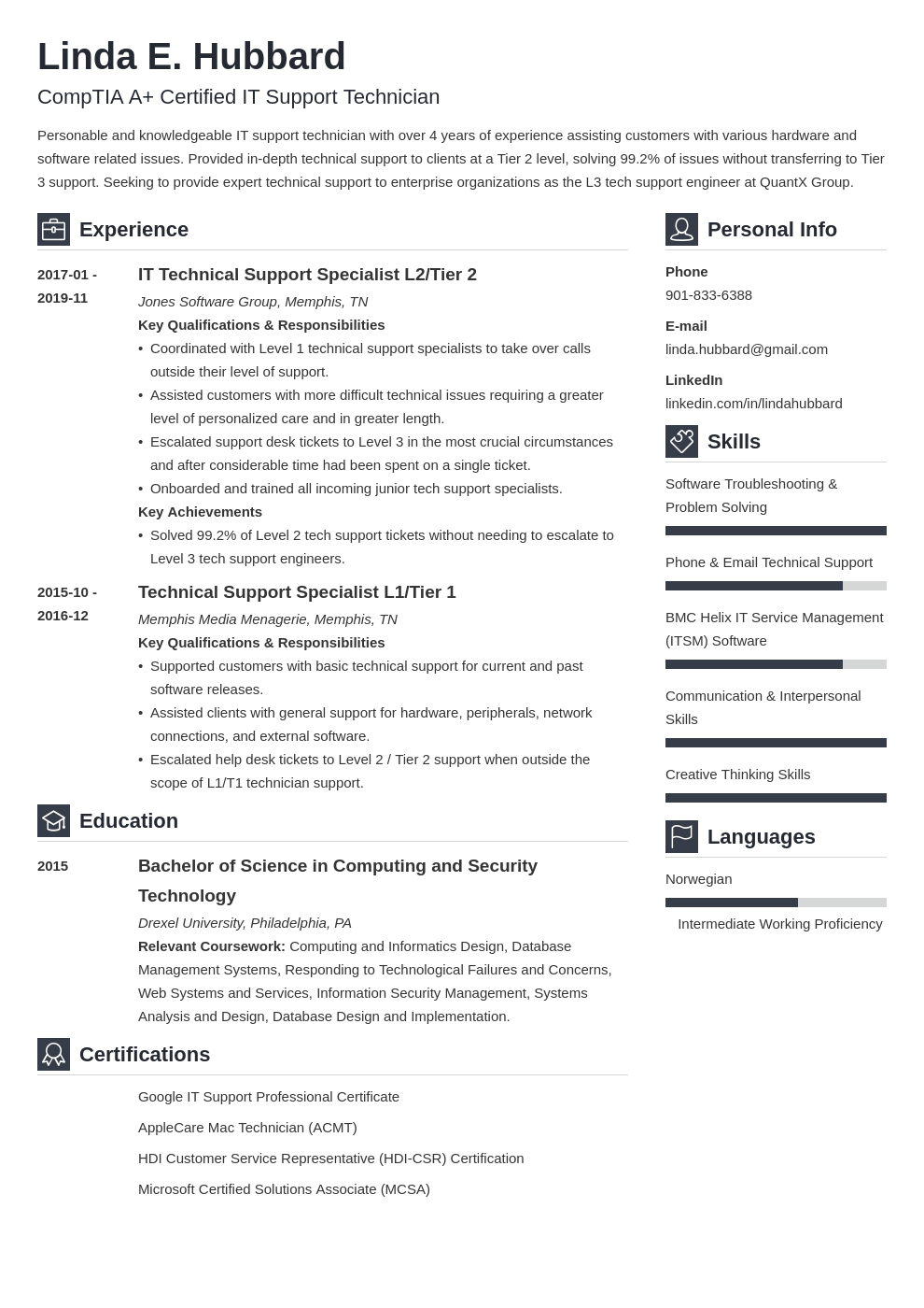 technical support resume example template vibes