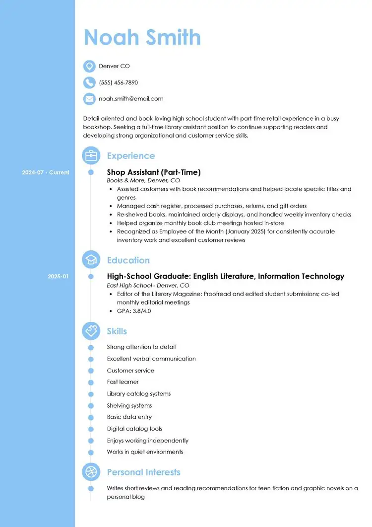 sample resume for teenager first job by zety