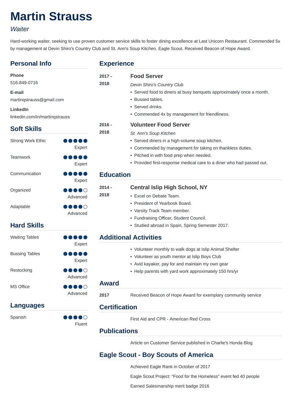 writing a resume for a 14 year old