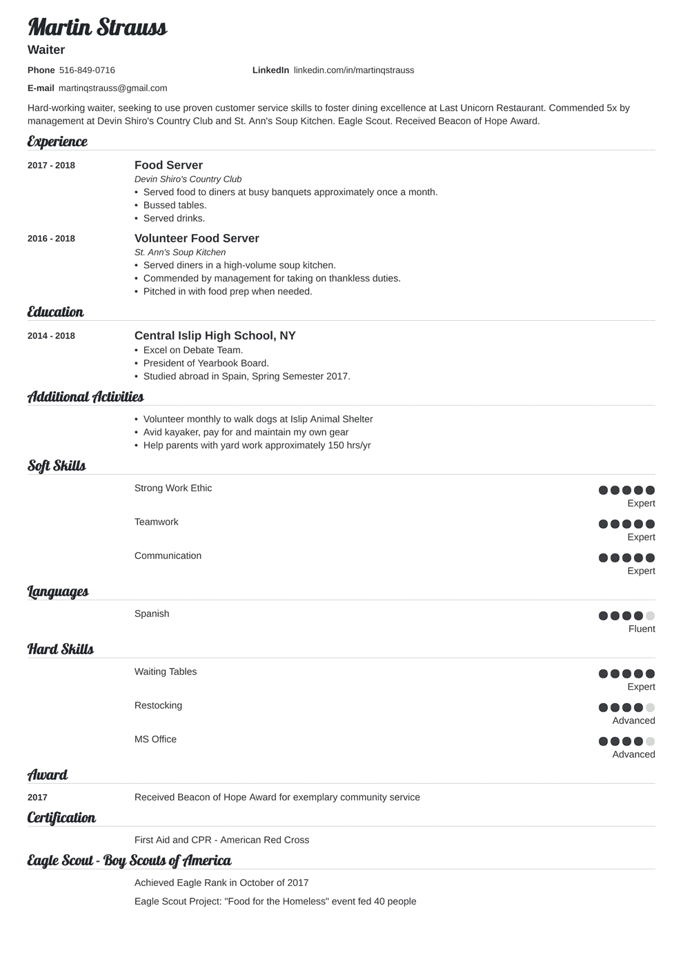 Teenager Resume Examples [Template + Tips For Teens]