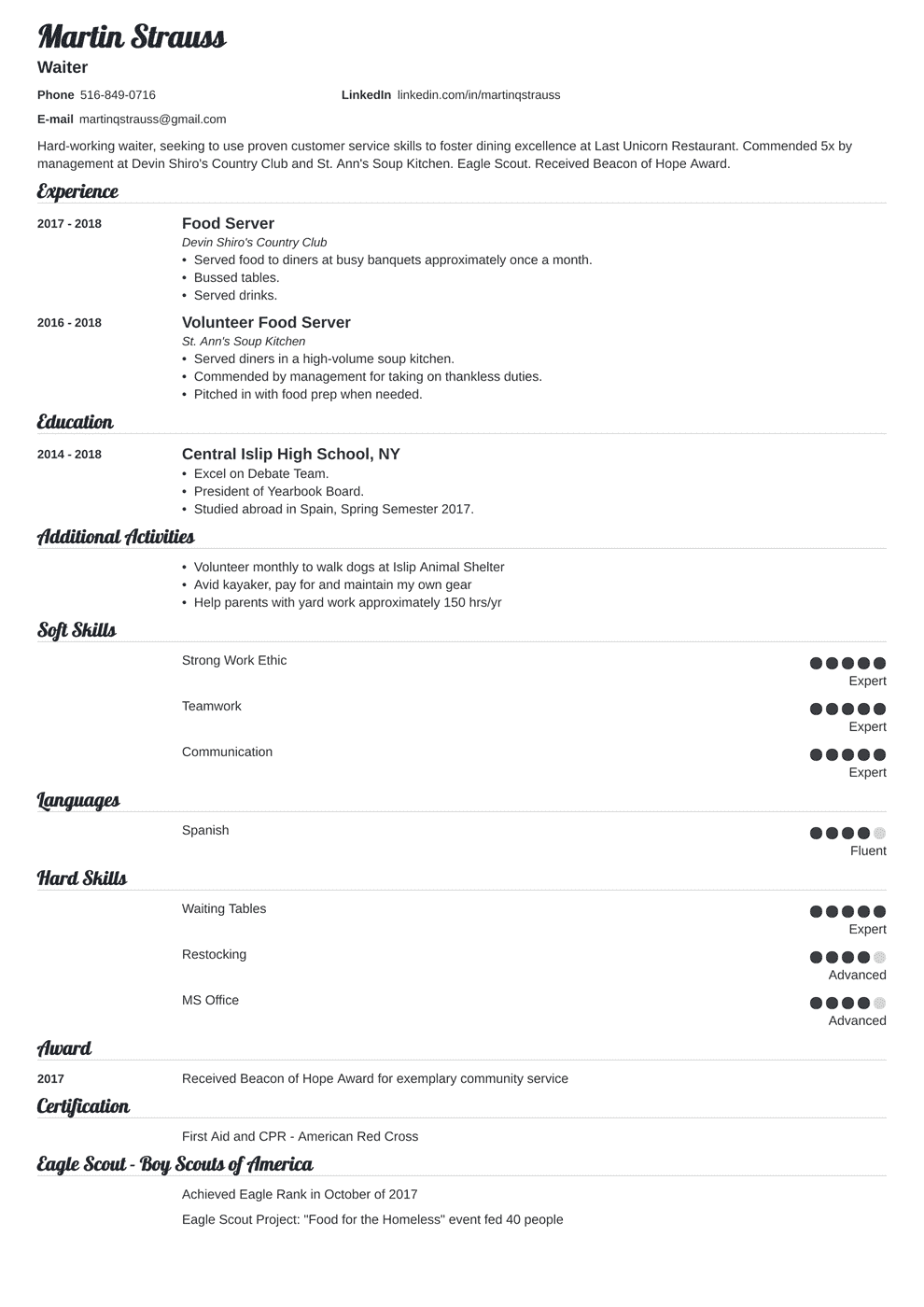 teenage resume template